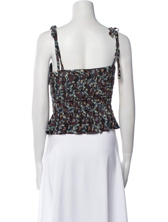 Ulla Johnson Silk Floral Print Crop Top