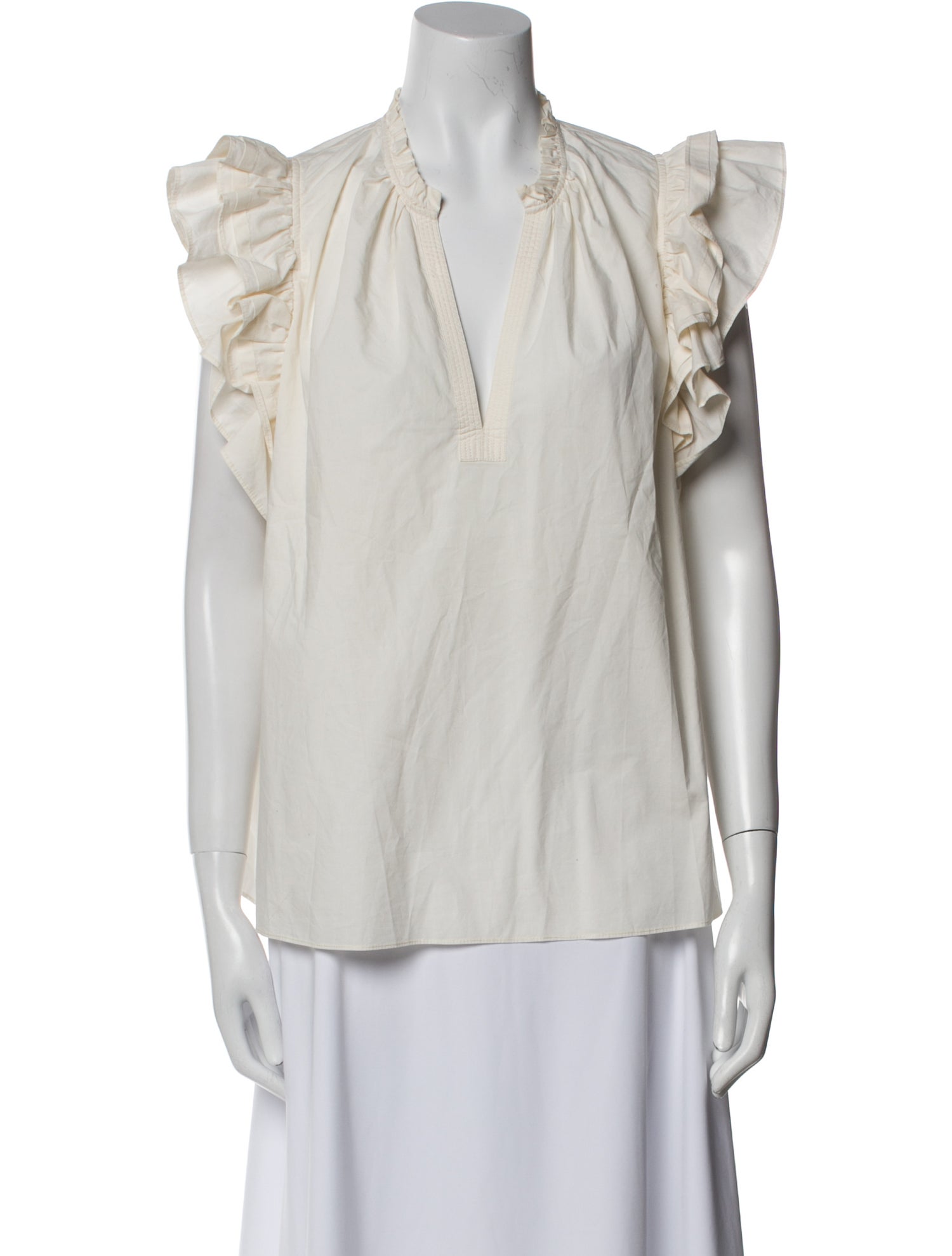Ulla Johnson V-Neck Short Sleeve Blouse