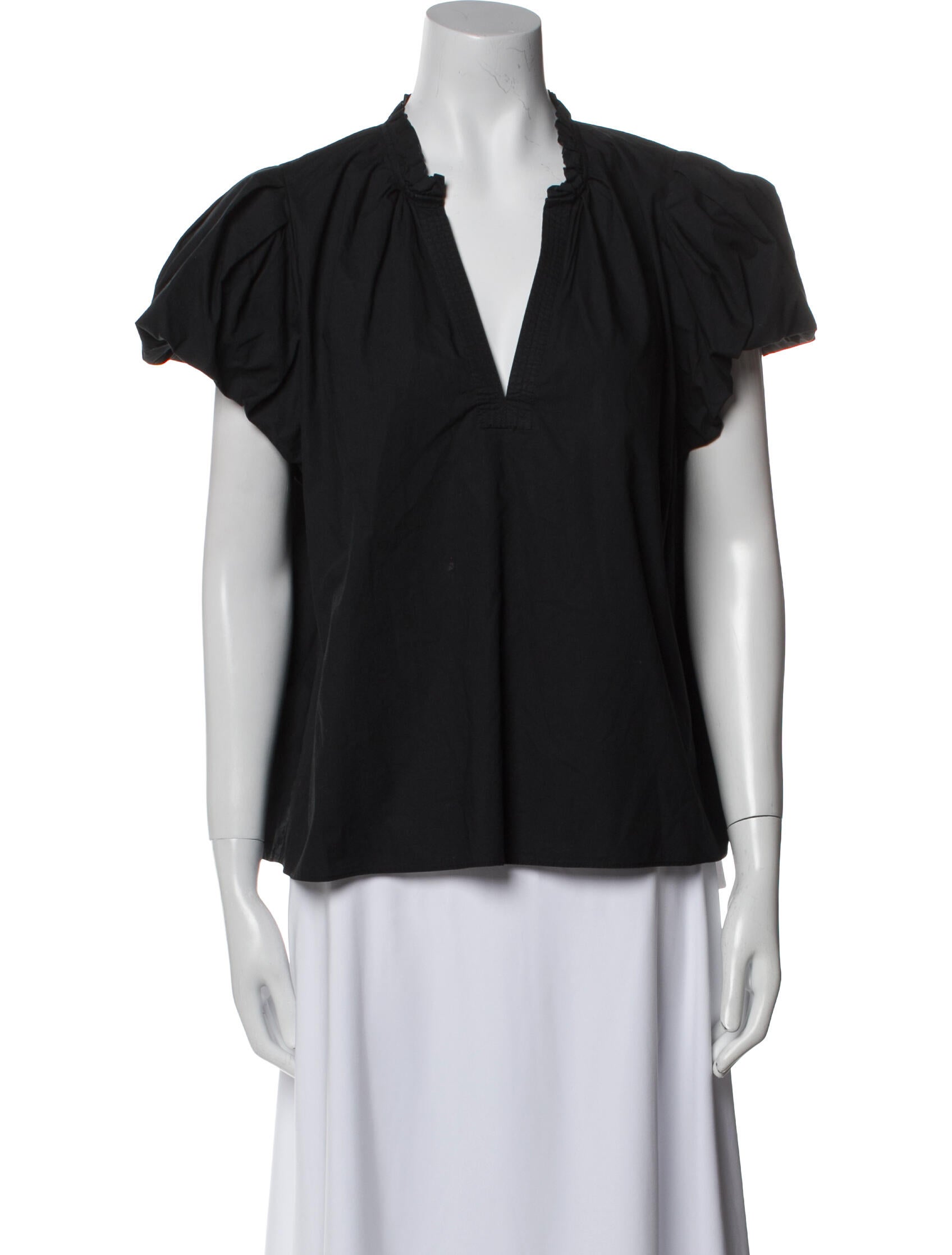Ulla Johnson V-Neck Short Sleeve Blouse