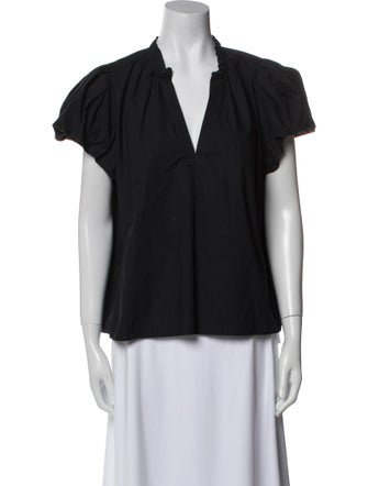 Ulla Johnson V-Neck Short Sleeve Blouse