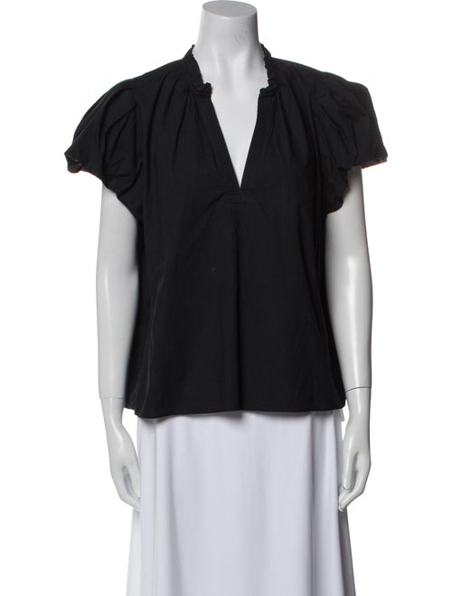 Ulla Johnson V-Neck Short Sleeve Blouse