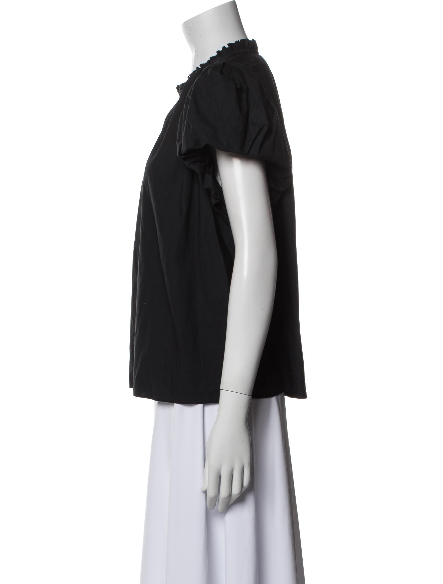 Ulla Johnson V-Neck Short Sleeve Blouse