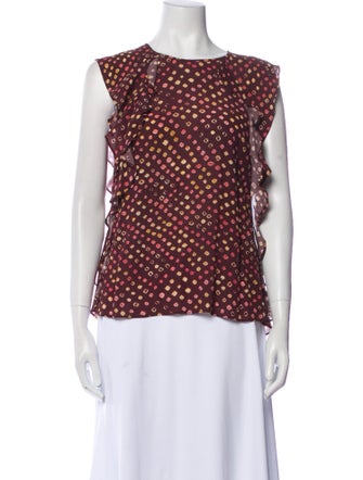 Ulla Johnson Silk Polka Dot Print Blouse