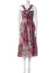 Ulla Johnson Floral Print Midi Length Dress