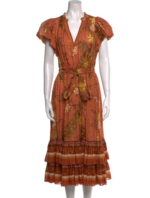 Ulla Johnson Floral Print Midi Length Dress