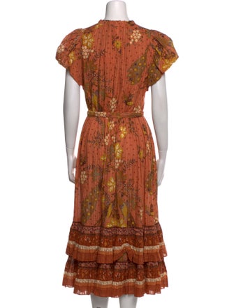 Ulla Johnson Floral Print Midi Length Dress