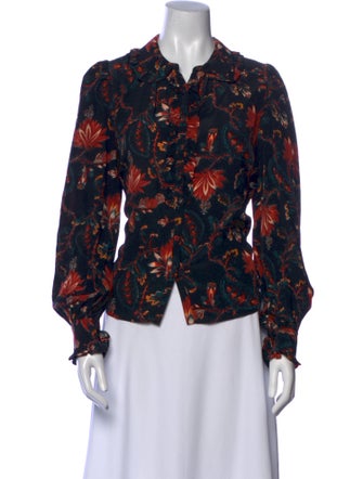 Ulla Johnson Silk Floral Print Blouse