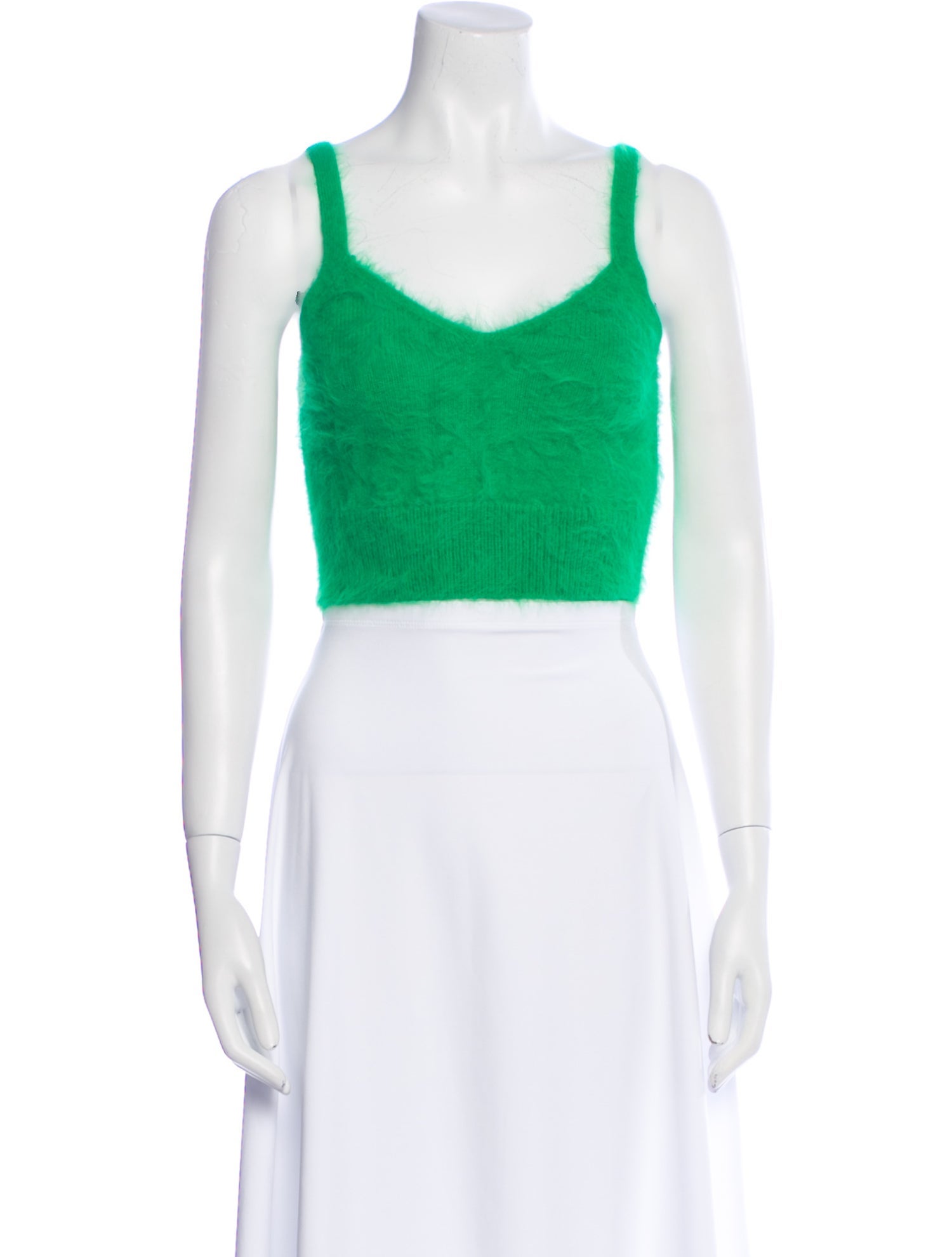 Ulla Johnson Angora V-Neck Crop Top
