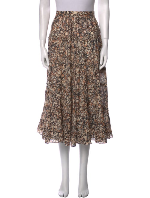 Ulla Johnson Floral Print Midi Length Skirt