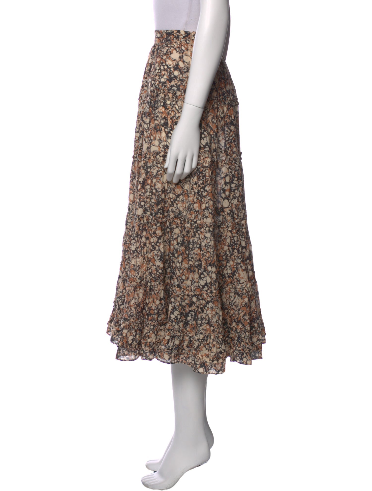 Ulla Johnson Floral Print Midi Length Skirt