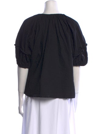 Ulla Johnson Tie Neck Short Sleeve Blouse