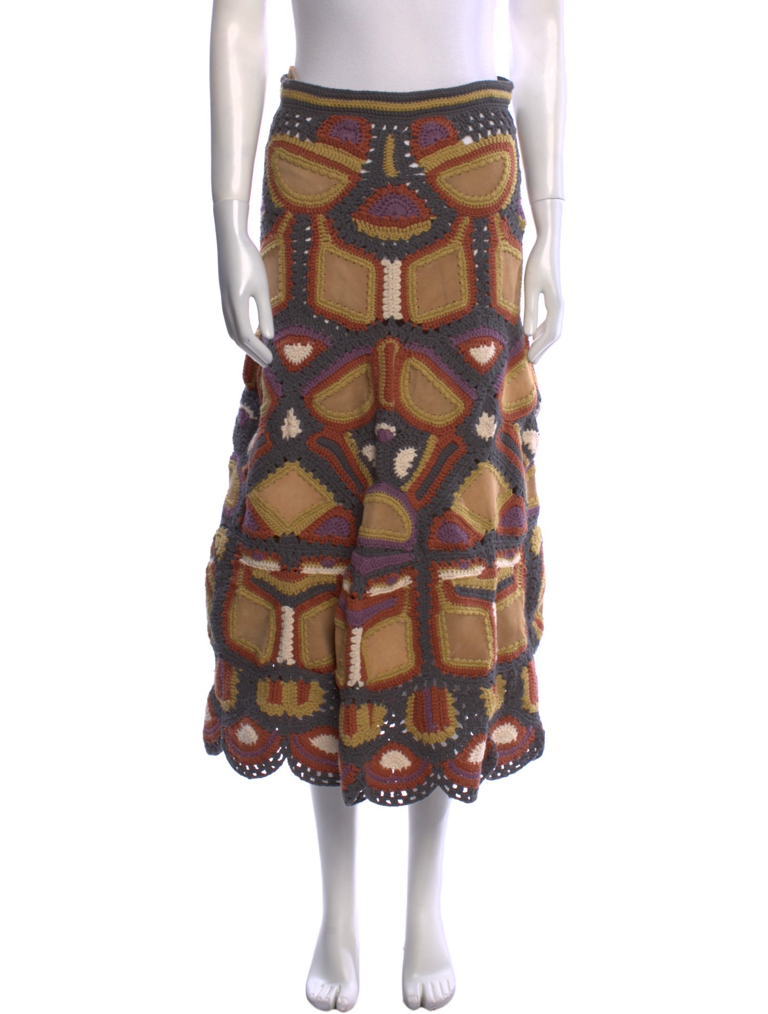 Ulla Johnson Lace Pattern Midi Length Skirt