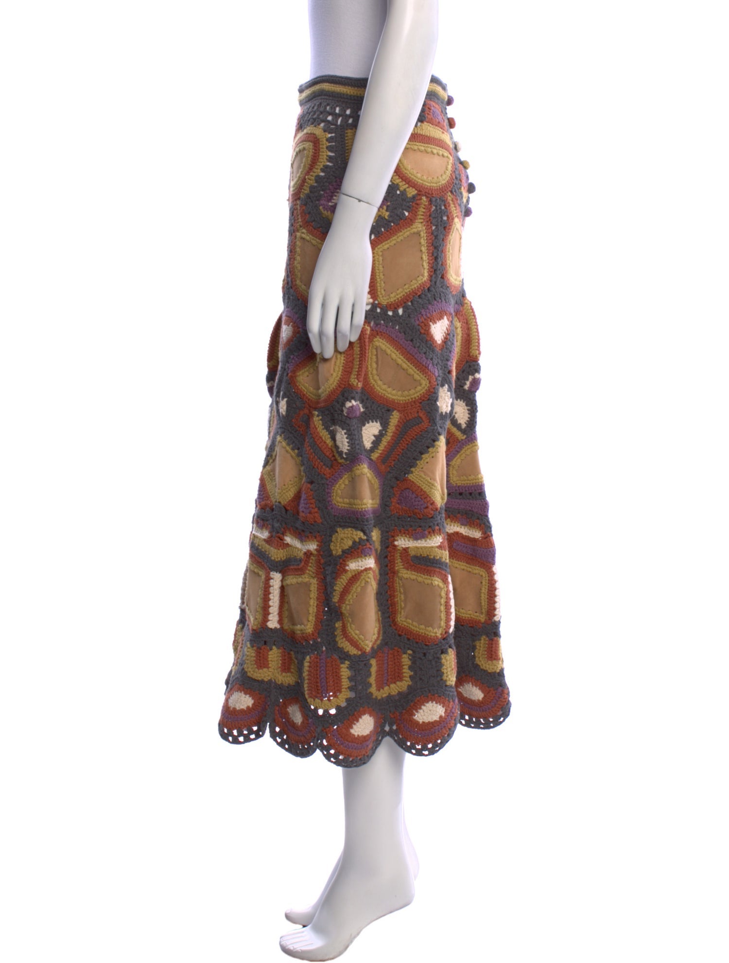 Ulla Johnson Lace Pattern Midi Length Skirt