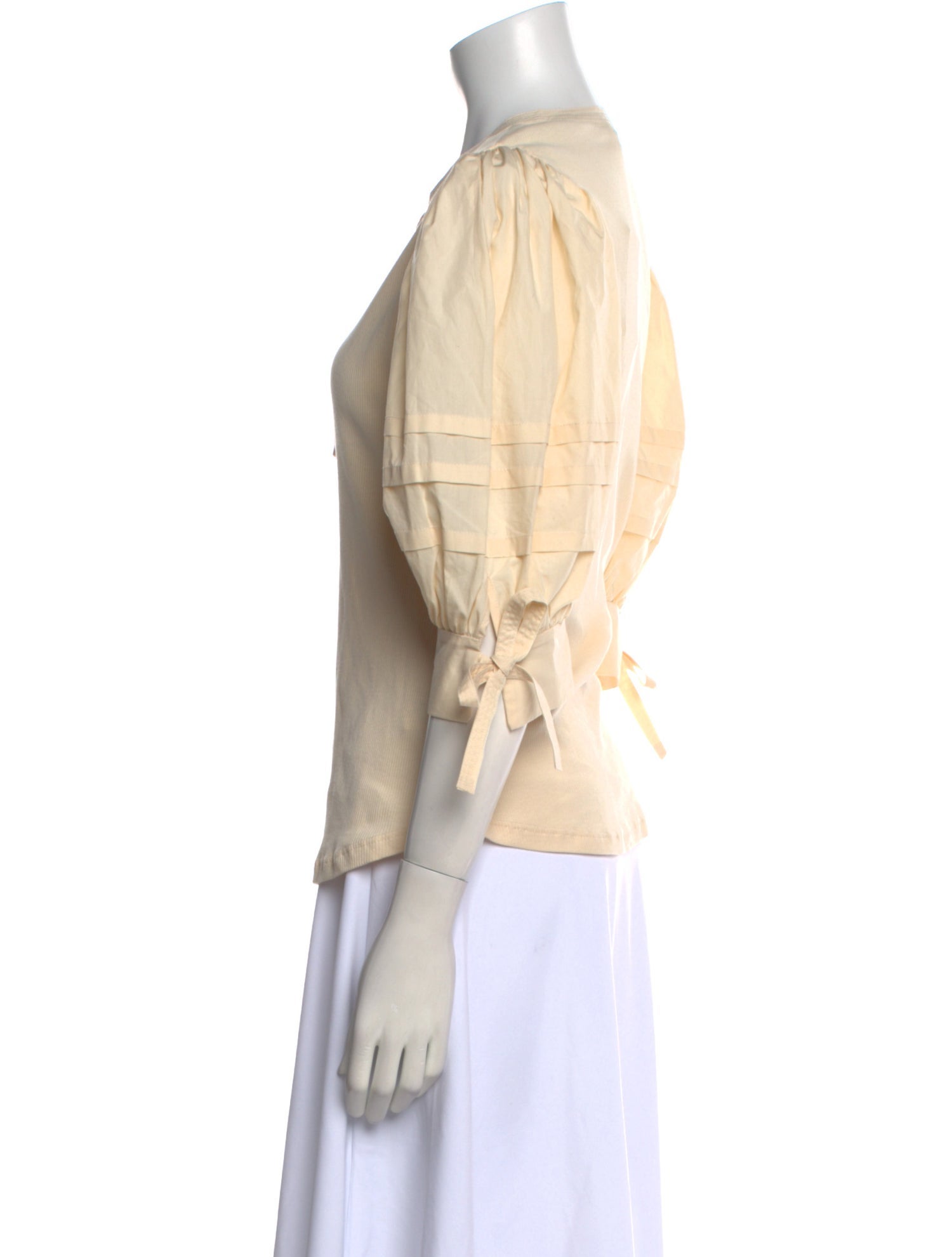 Ulla Johnson Crew Neck Three-Quarter Sleeve Button-Up Top w/ Tags