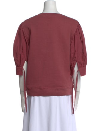 Ulla Johnson Crew Neck Three-Quarter Sleeve Sweatshirt