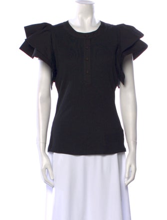 Ulla Johnson Crew Neck Short Sleeve T-Shirt