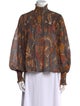 Ulla Johnson Paisley Print Mock Neck Blouse