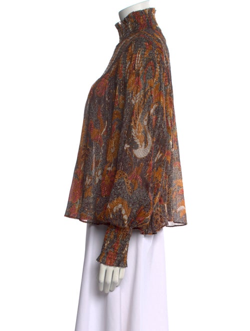 Ulla Johnson Paisley Print Mock Neck Blouse