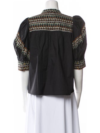 Ulla Johnson V-Neck Three-Quarter Sleeve Blouse