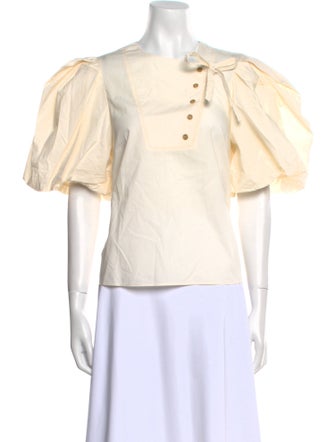 Ulla Johnson Crew Neck Short Sleeve Blouse