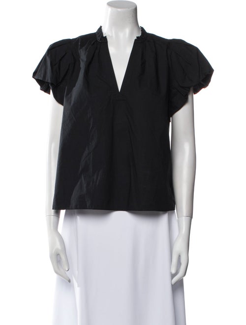 Ulla Johnson V-Neck Short Sleeve Blouse
