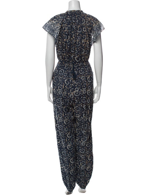 Ulla Johnson Floral Print Crew Neck Jumpsuit