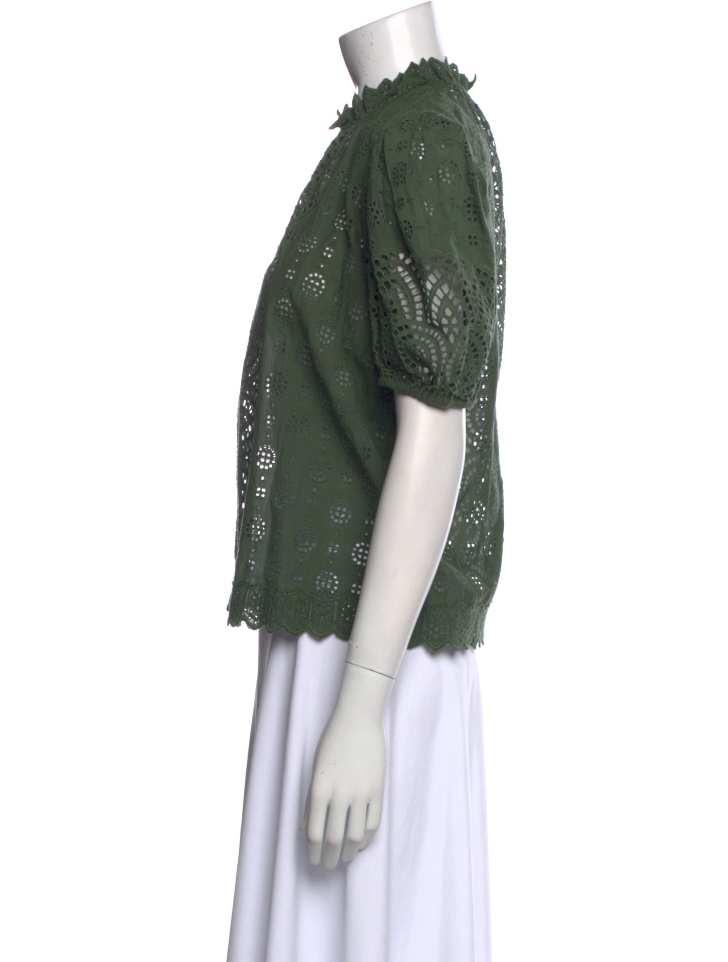 Ulla Johnson Lace Pattern Mock Neck Top