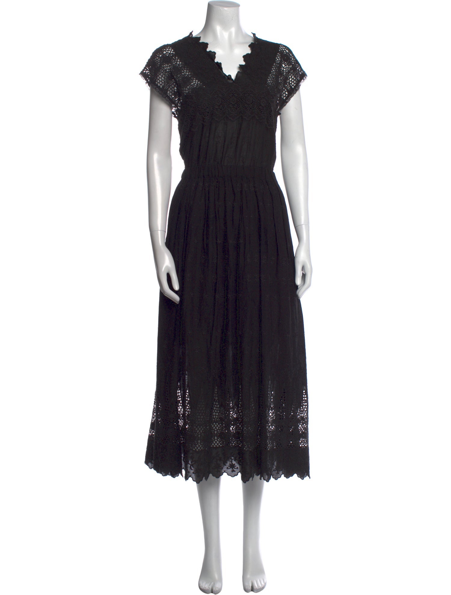 Ulla Johnson V-Neck Midi Length Dress