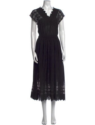 Ulla Johnson V-Neck Midi Length Dress