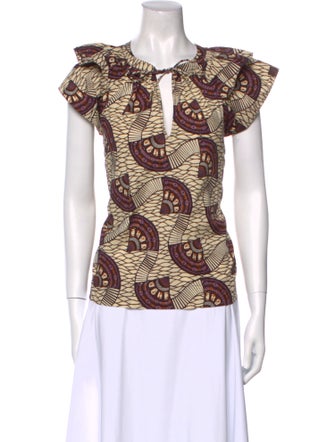 Ulla Johnson Printed V-Neck Blouse
