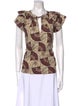 Ulla Johnson Printed V-Neck Blouse