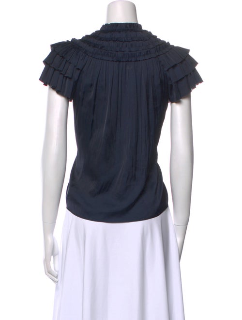 Ulla Johnson Tie Neck Short Sleeve Top