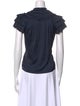 Ulla Johnson Tie Neck Short Sleeve Top