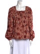 Ulla Johnson Printed Square Neckline Blouse