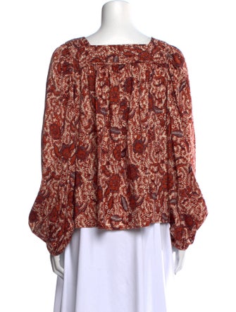 Ulla Johnson Printed Square Neckline Blouse