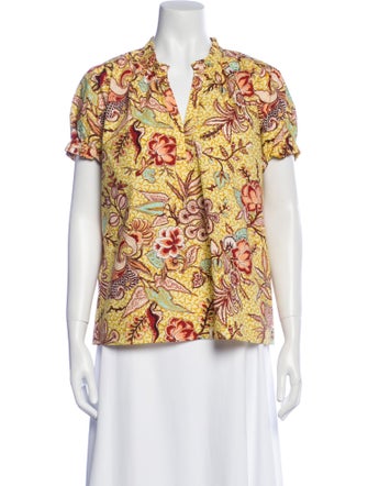 Ulla Johnson Printed V-Neck Blouse