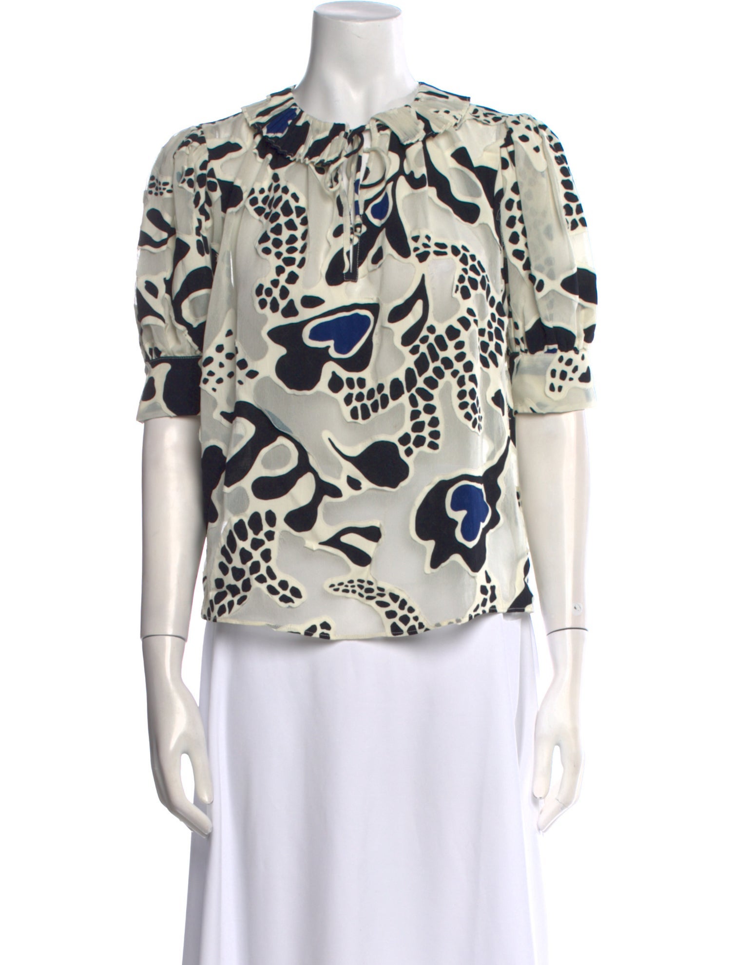 Ulla Johnson Printed Mock Neck Blouse