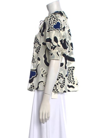 Ulla Johnson Printed Mock Neck Blouse