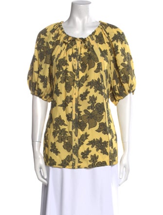 Ulla Johnson Floral Print Scoop Neck Blouse