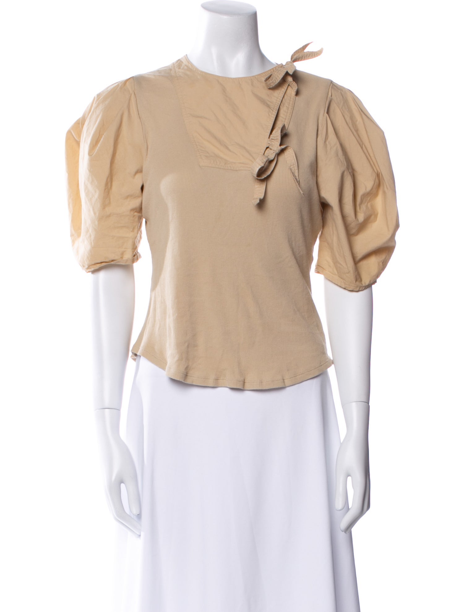 Ulla Johnson Mock Neck Three-Quarter Sleeve Top