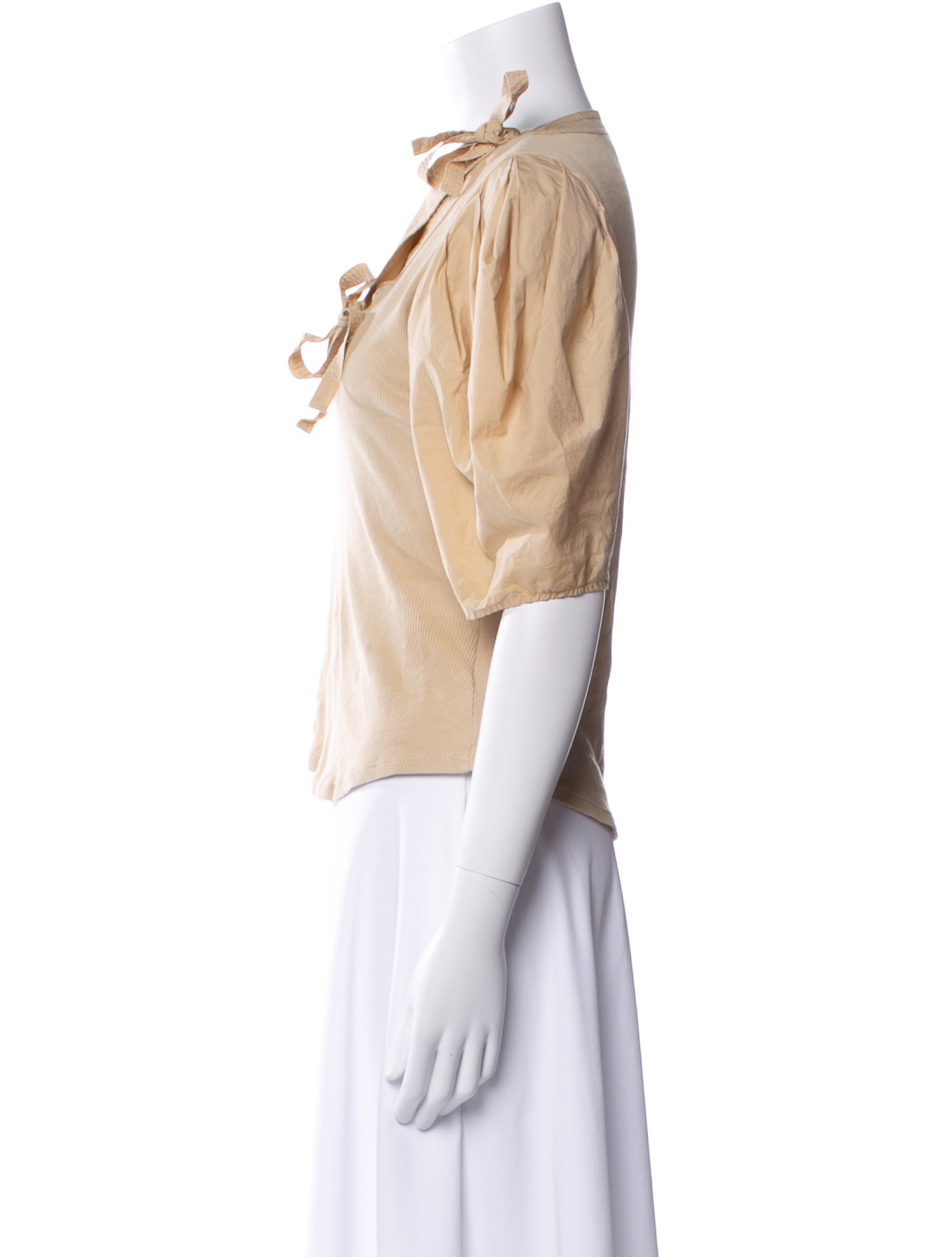 Ulla Johnson Mock Neck Three-Quarter Sleeve Top