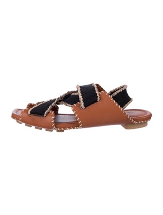 Ulla Johnson Leather Colorblock Pattern Slingback Sandals