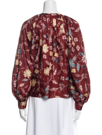 Ulla Johnson Silk Floral Print Blouse
