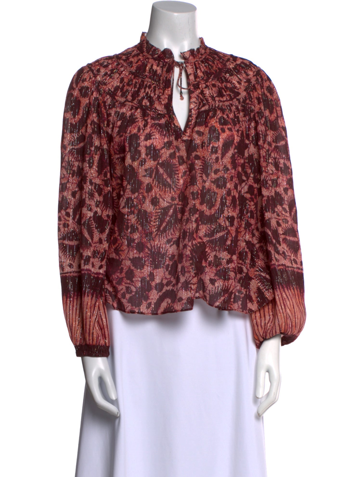 Ulla Johnson Printed V-Neck Blouse