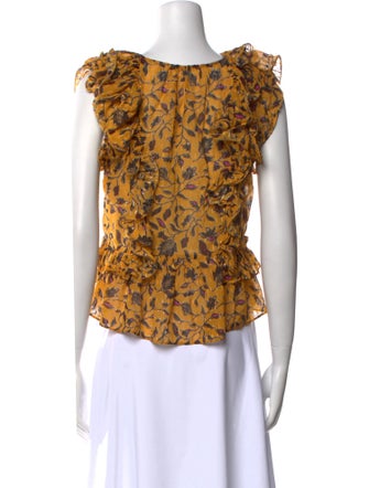 Ulla Johnson Silk Floral Print Crop Top