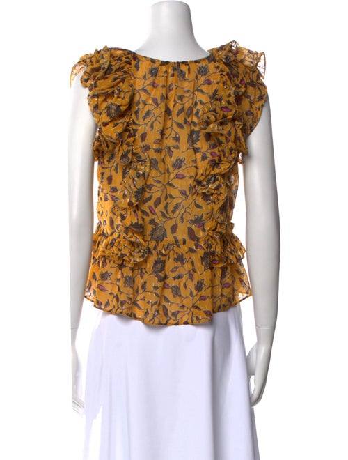 Ulla Johnson Silk Floral Print Crop Top