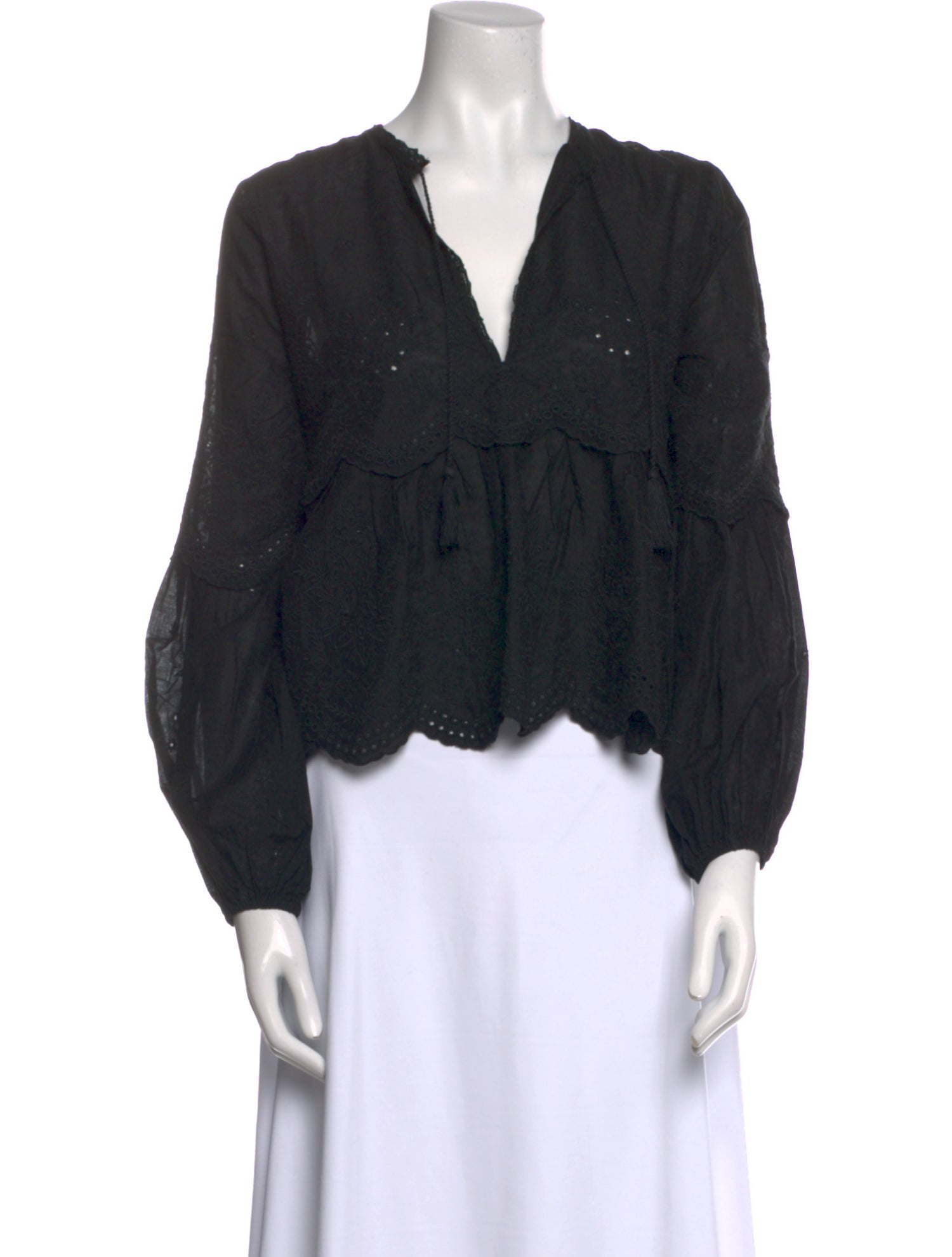 Ulla Johnson V-Neck Long Sleeve Blouse