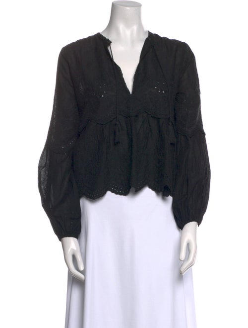 Ulla Johnson V-Neck Long Sleeve Blouse