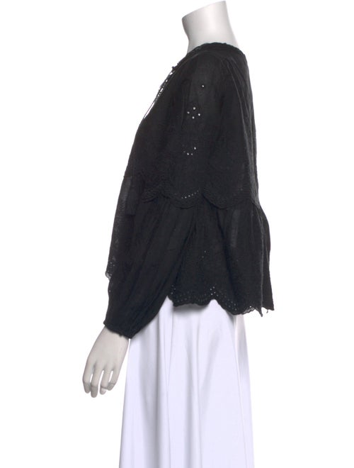 Ulla Johnson V-Neck Long Sleeve Blouse