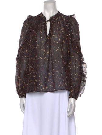 Ulla Johnson Silk Floral Print Blouse